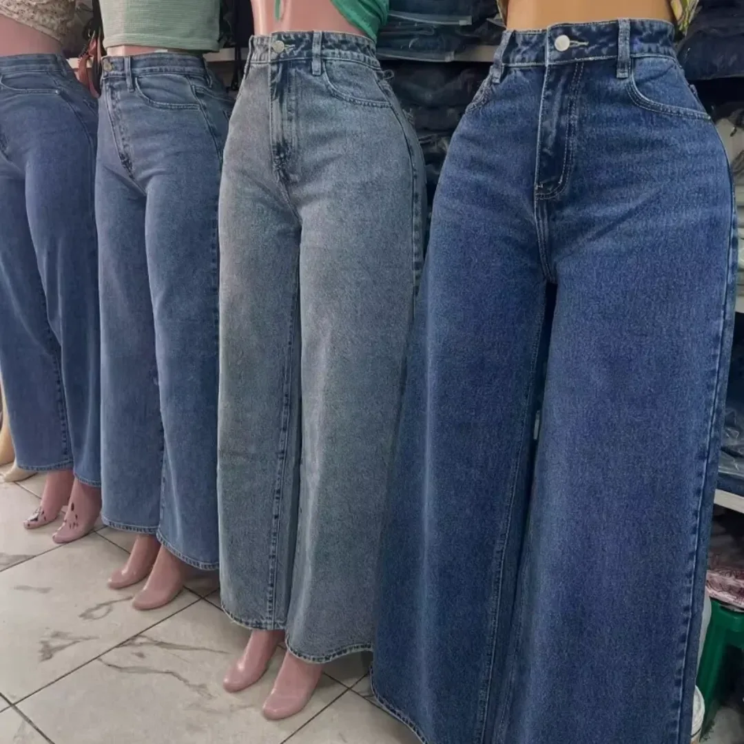 High waist wide leg jeans