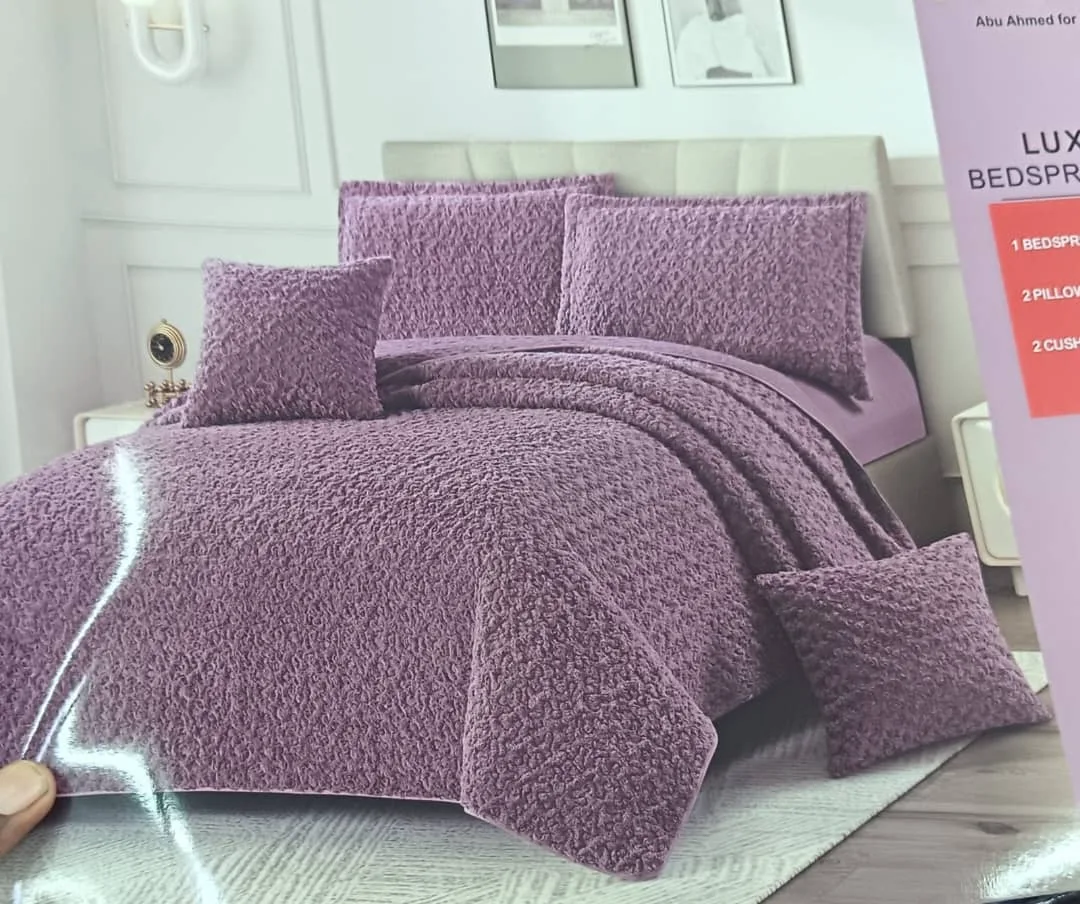 Luxury Teddy Fleece Comforter Set – Mauve Purple/Lavender