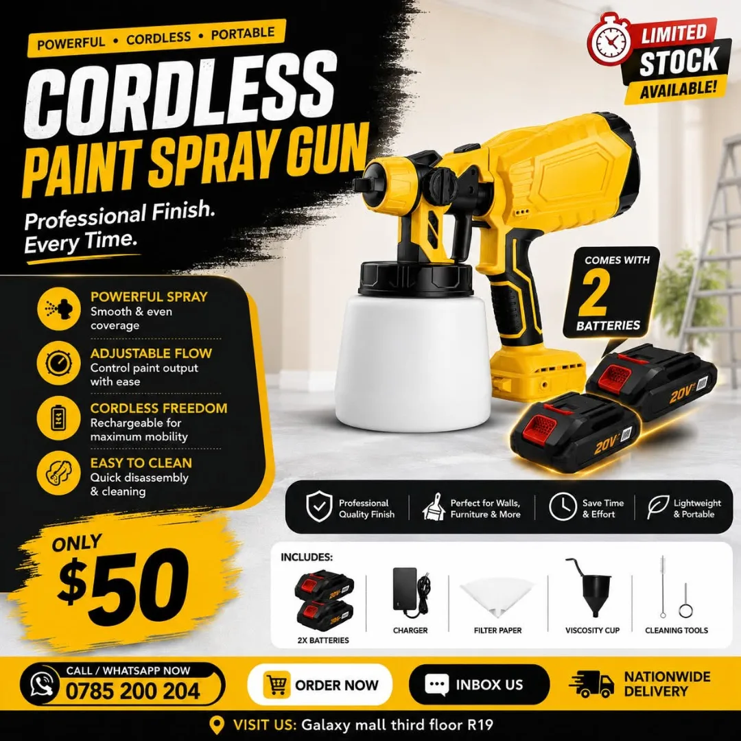 Cordless Paint Spray Gun with 2 Batteries