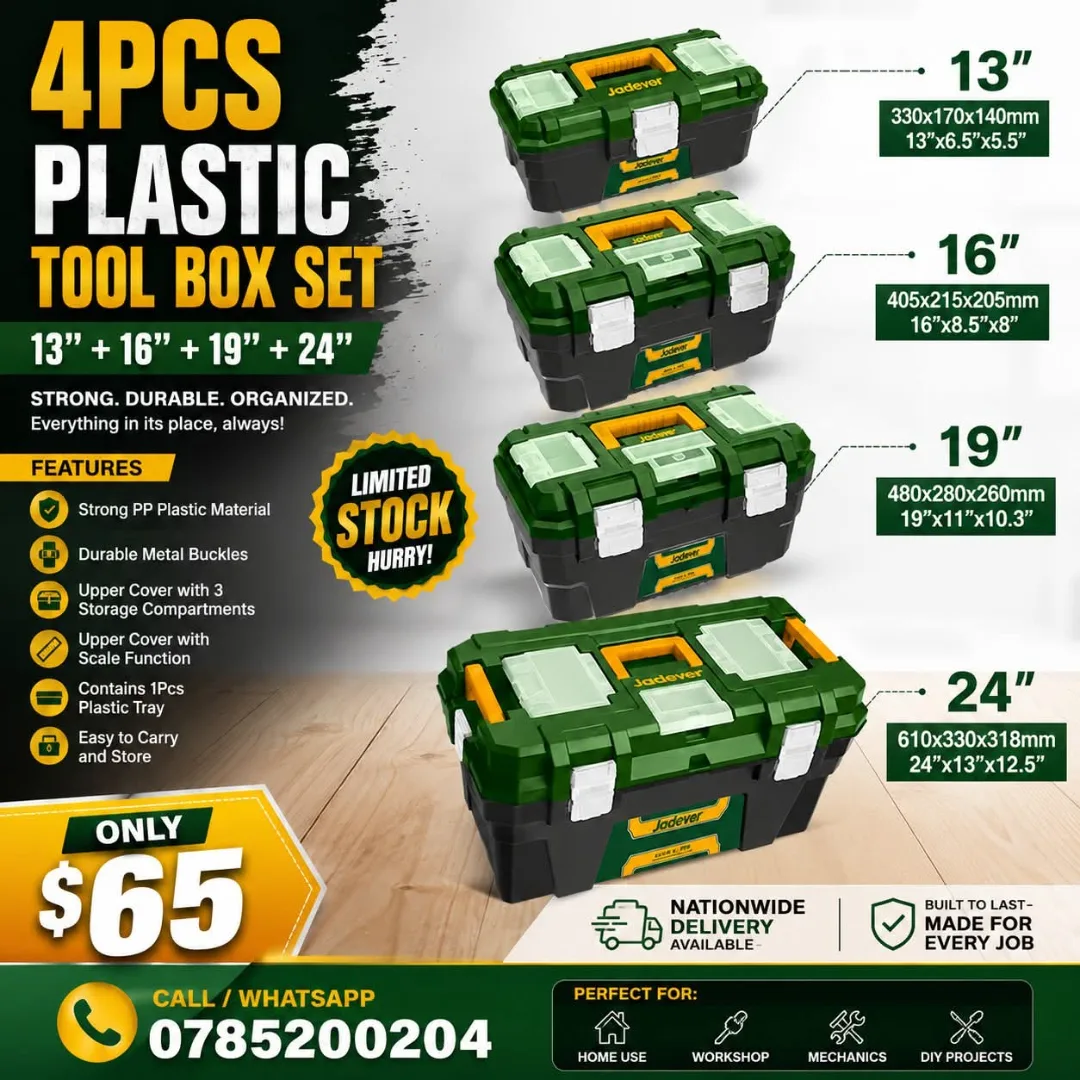 4 Piece Plastic Tool Box Set