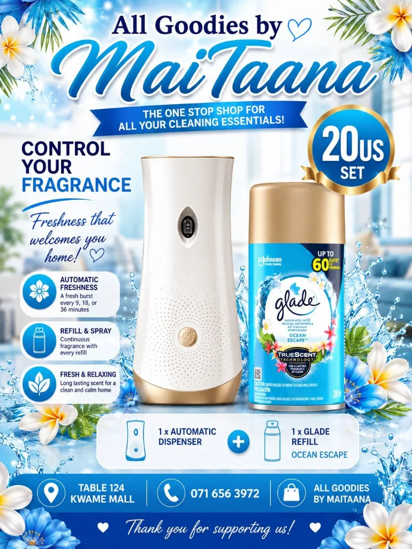 Glade Automatic Dispenser with Ocean Escape Refill