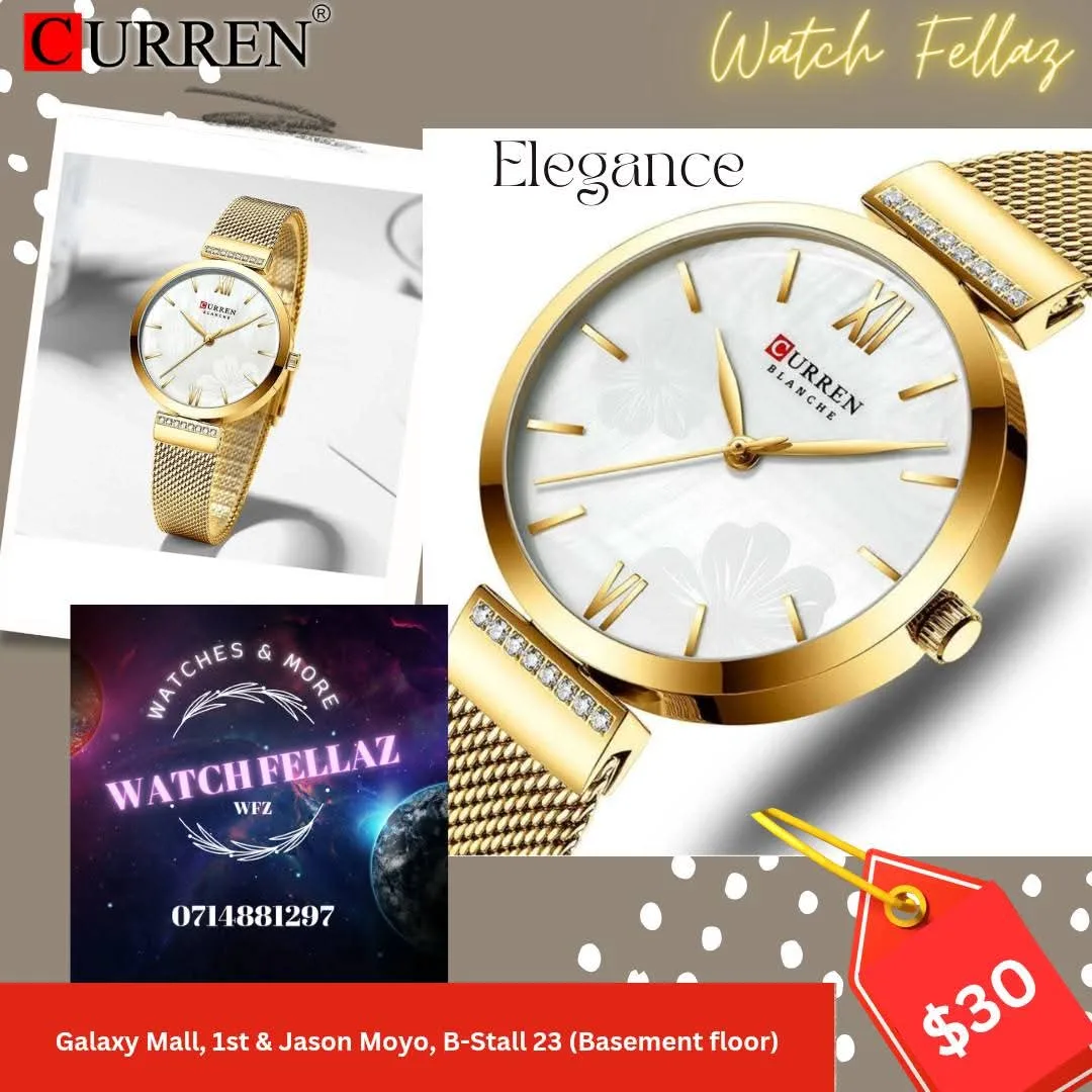Curren Gold Mesh Band Watch
