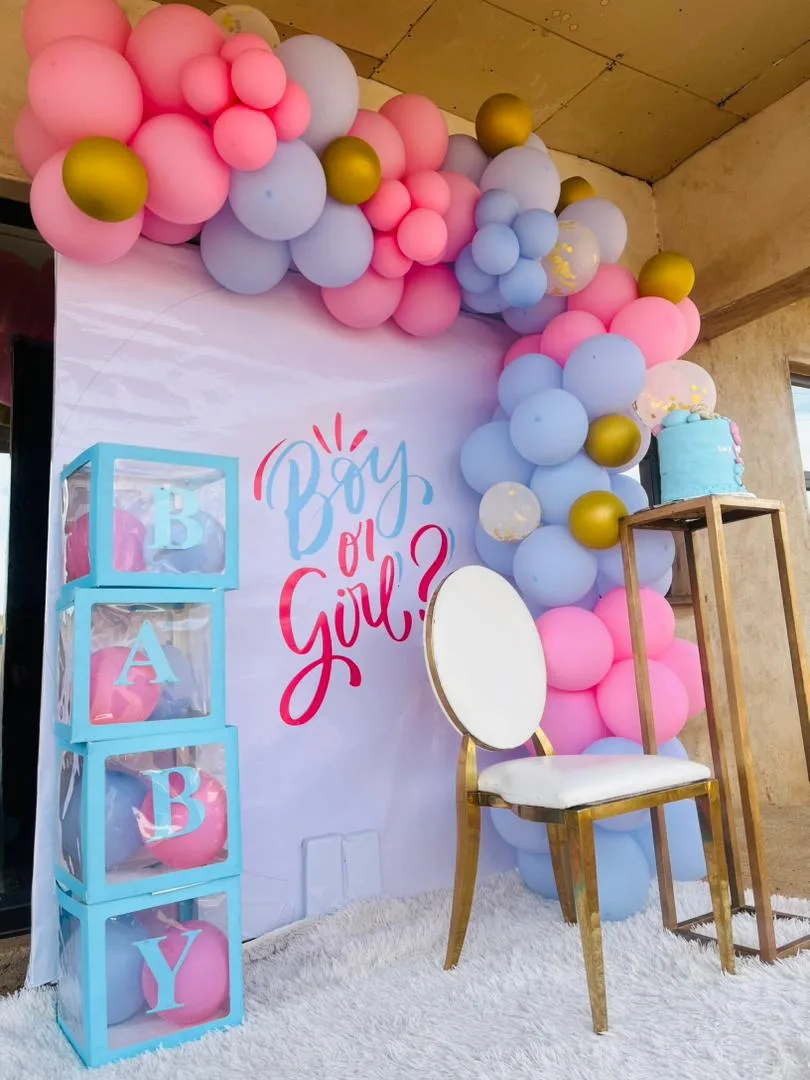 Gender Reveal Event Decor Setup