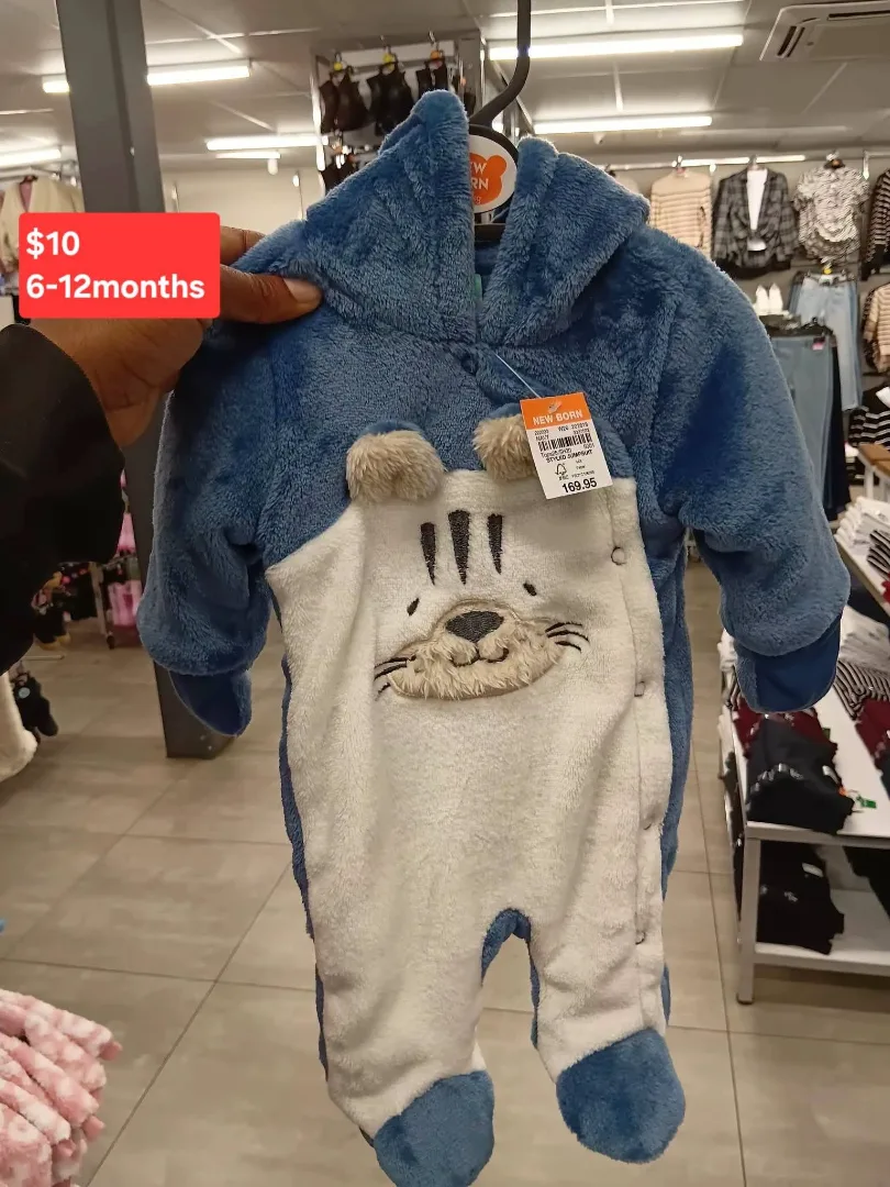 Blue Baby Onesie with Animal Design