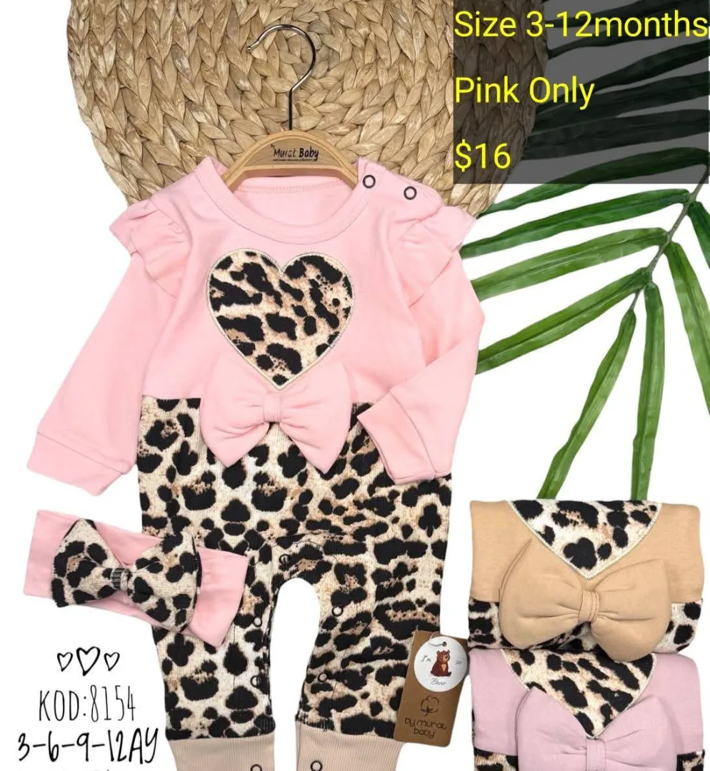 Mucci Baby Pink Leopard Outfit Set