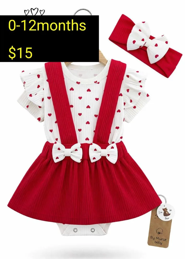 Red Baby Dress with Headband Set