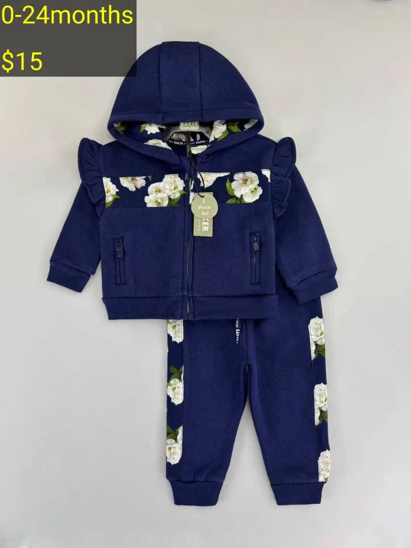 Baby Floral Hoodie and Pants Set