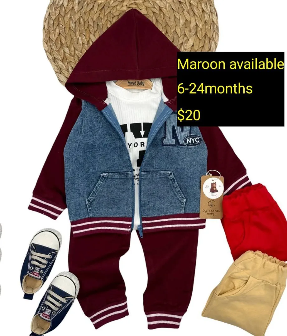 Murat Baby Maroon Hoodie Set