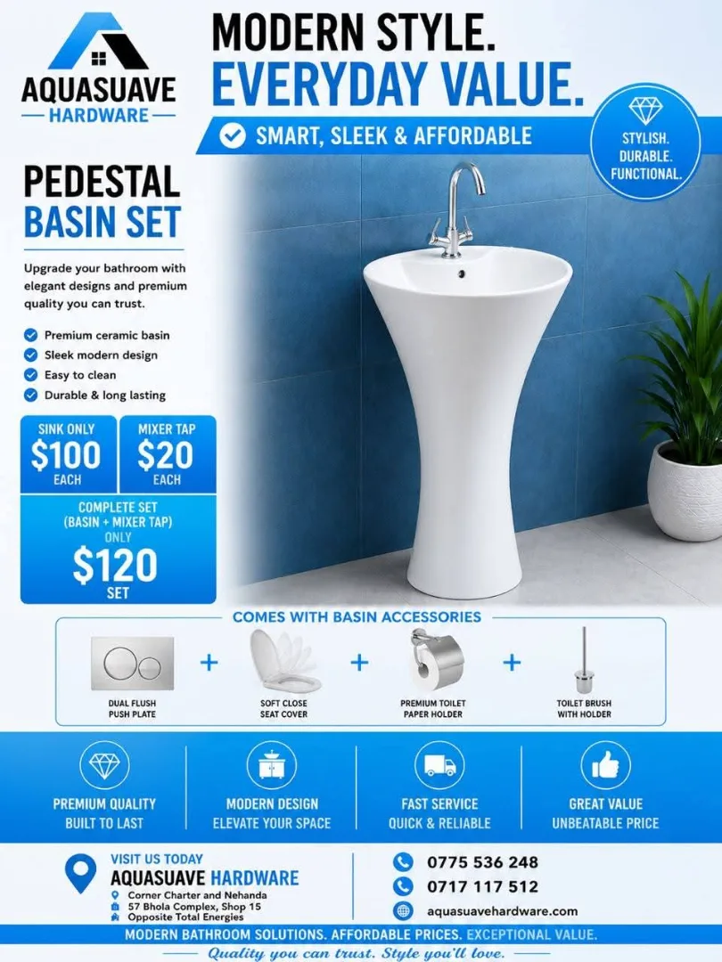 Aquasuave Pedestal Basin Set
