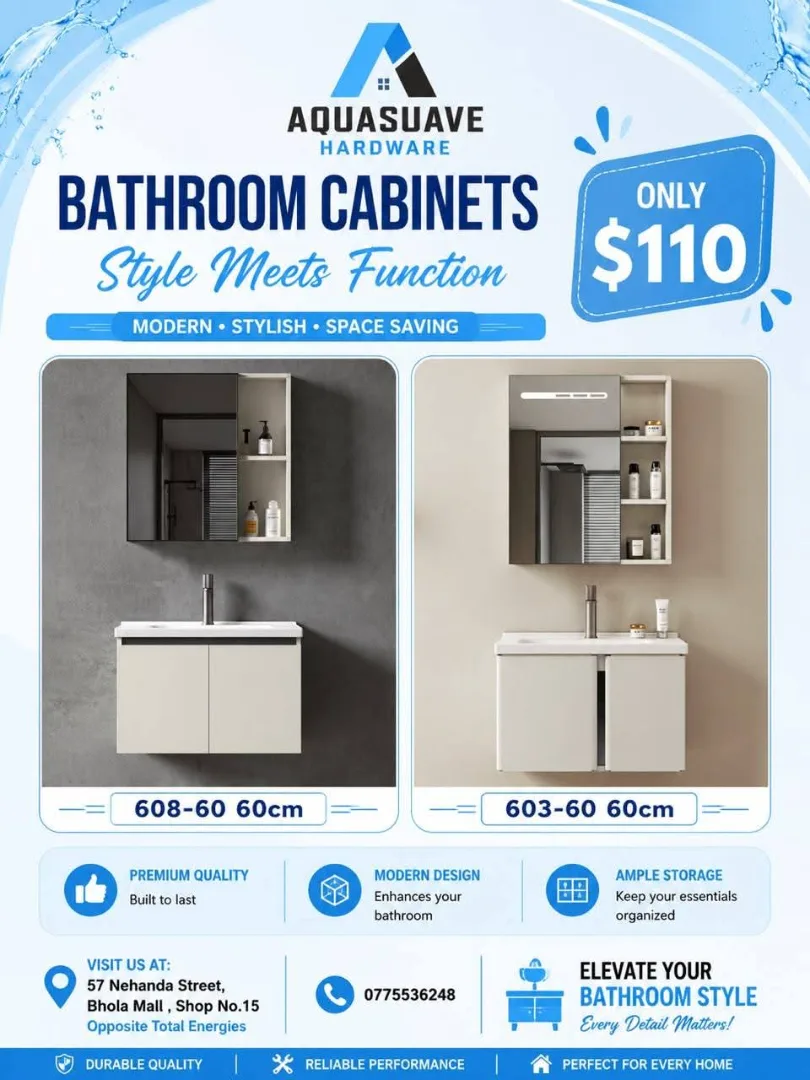 Aquasuave Bathroom Cabinet 60cm
