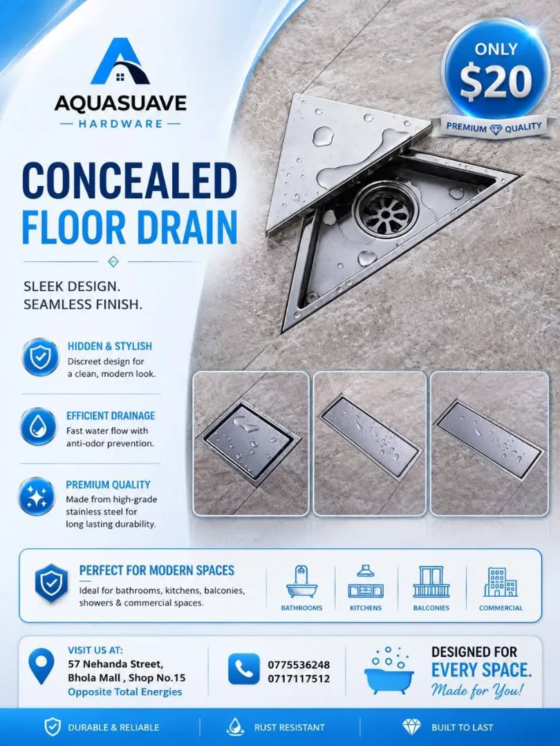 Aquasuave Concealed Floor Drain