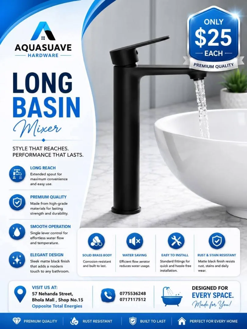 Aquasuave Long Basin Mixer