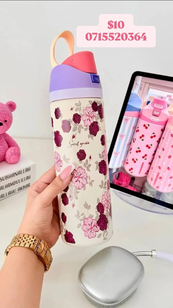 Floral Insulated Water Bottle
