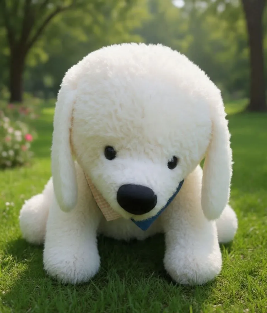 Large Plush White Dog Toy
