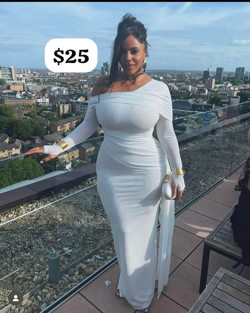 White Off-Shoulder Maxi Dress