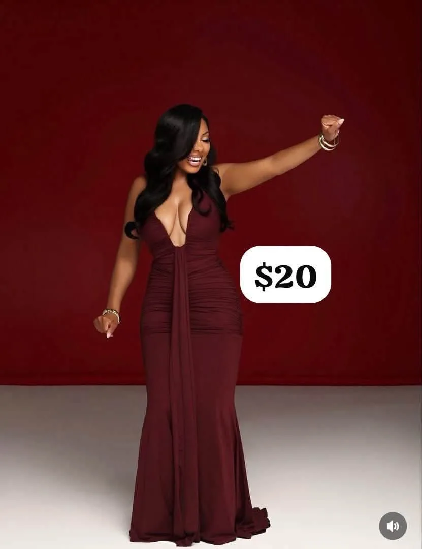 Elegant Maroon Evening Dress