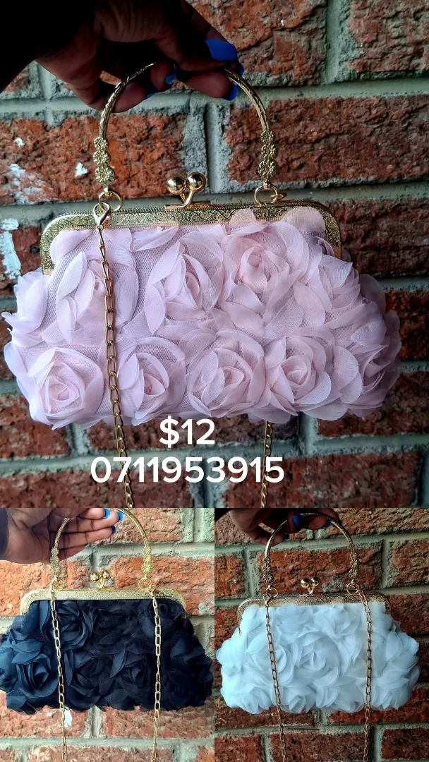 Floral Handbag with Chain Handle