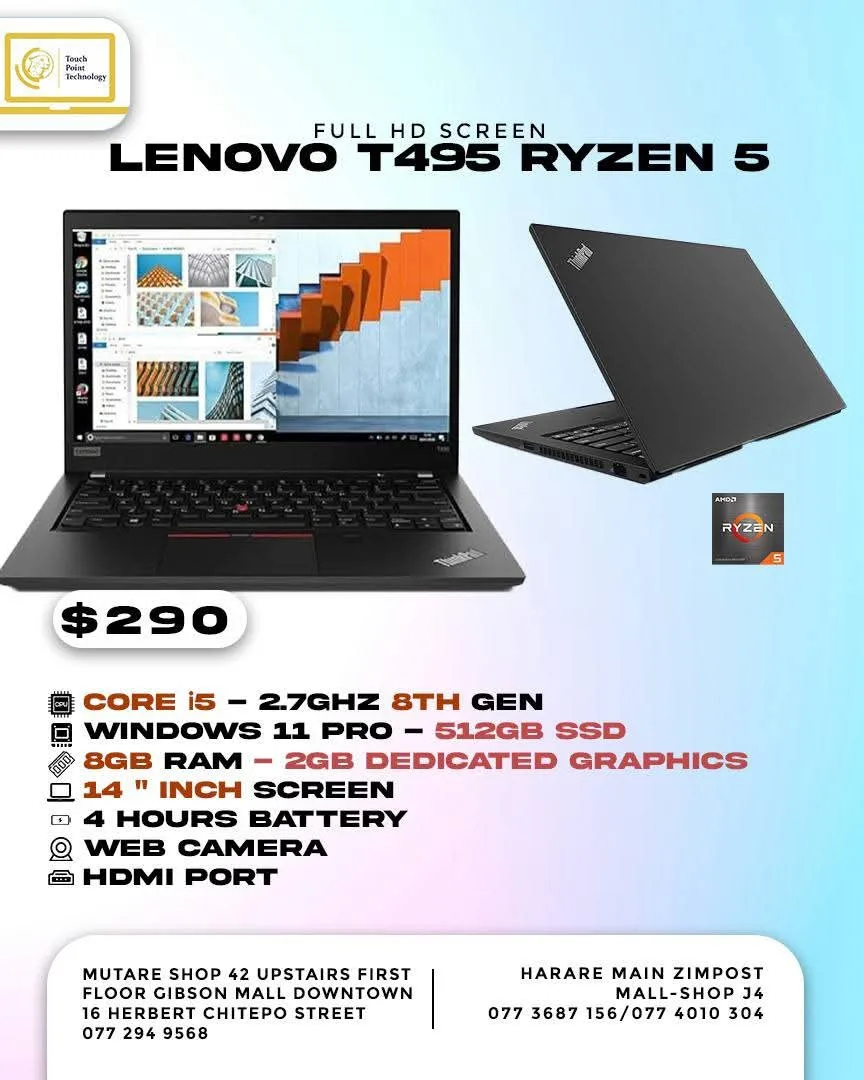 Lenovo T495 Ryzen 5 Laptop