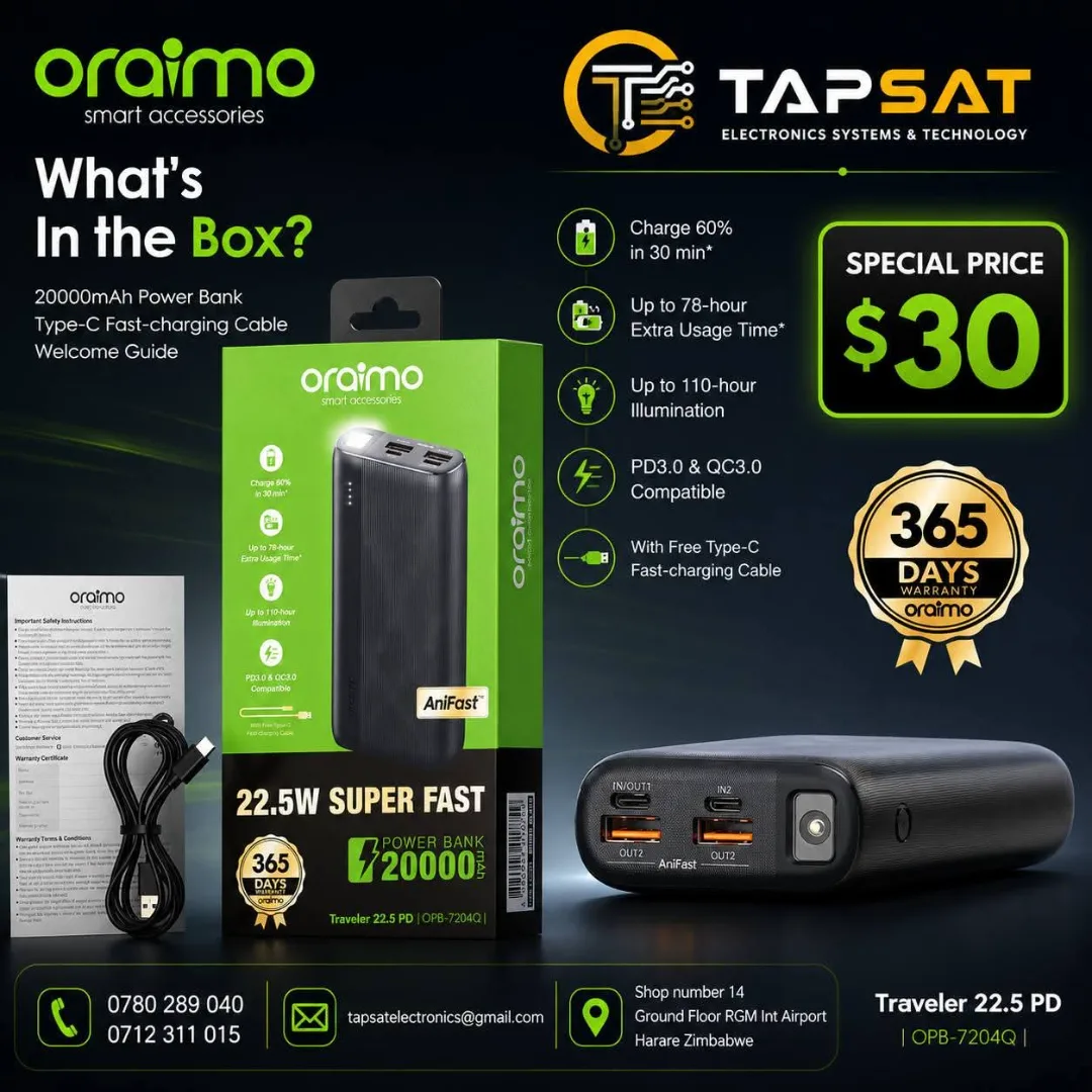 Oraimo 20000mAh Power Bank