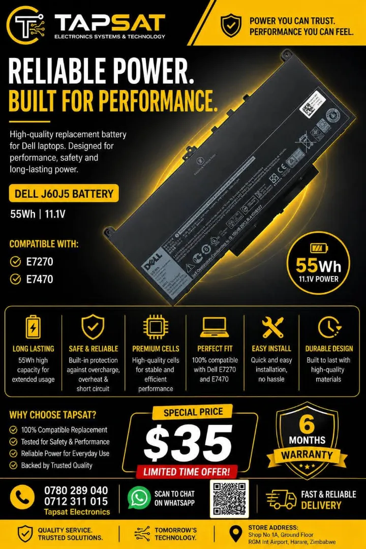 Dell J60J5 Laptop Battery 55Wh