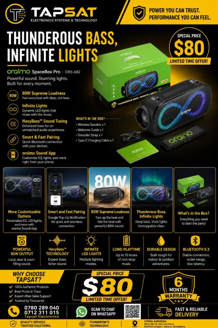 Oraimo SpaceBox Pro Wireless Speaker