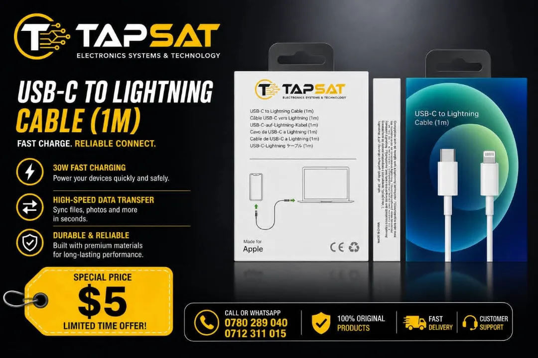 TapSat USB-C to Lightning Cable 1m