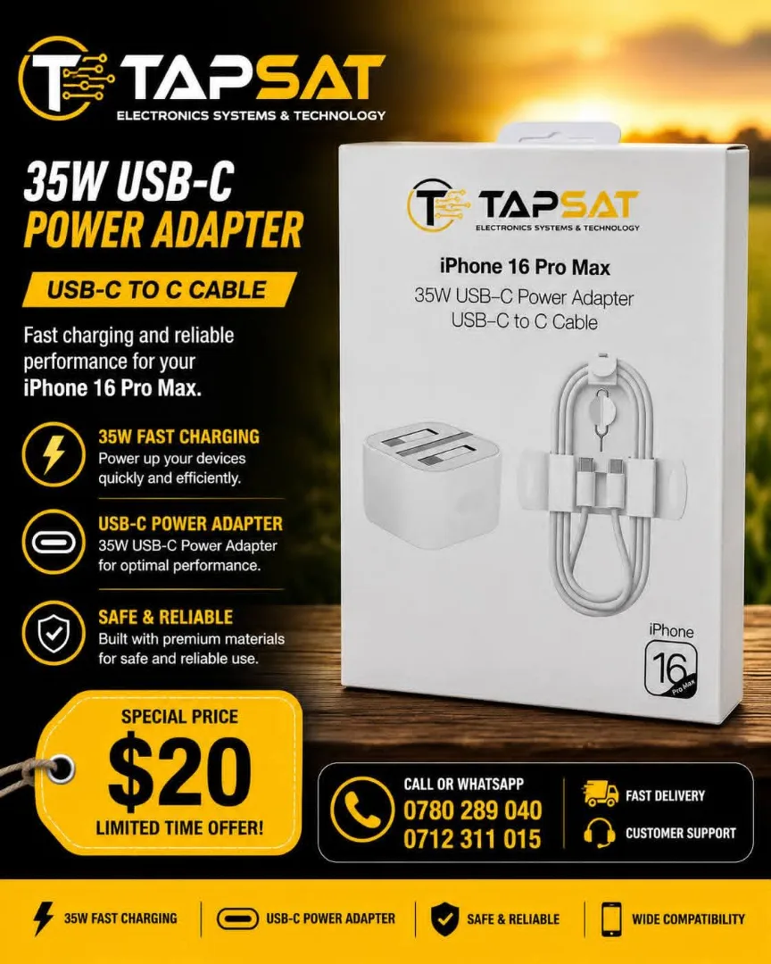 Tapsat 35W USB-C Power Adapter for iPhone 16 Pro Max