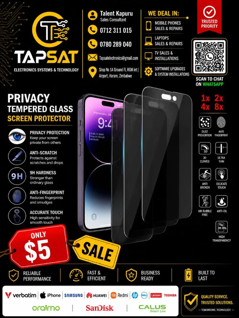 Privacy Tempered Glass Screen Protector