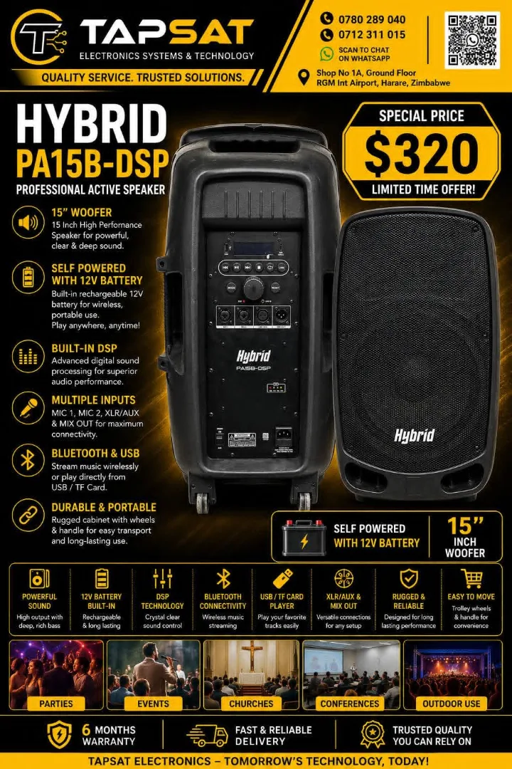 Hybrid PA15B-DSP Professional Active Speaker