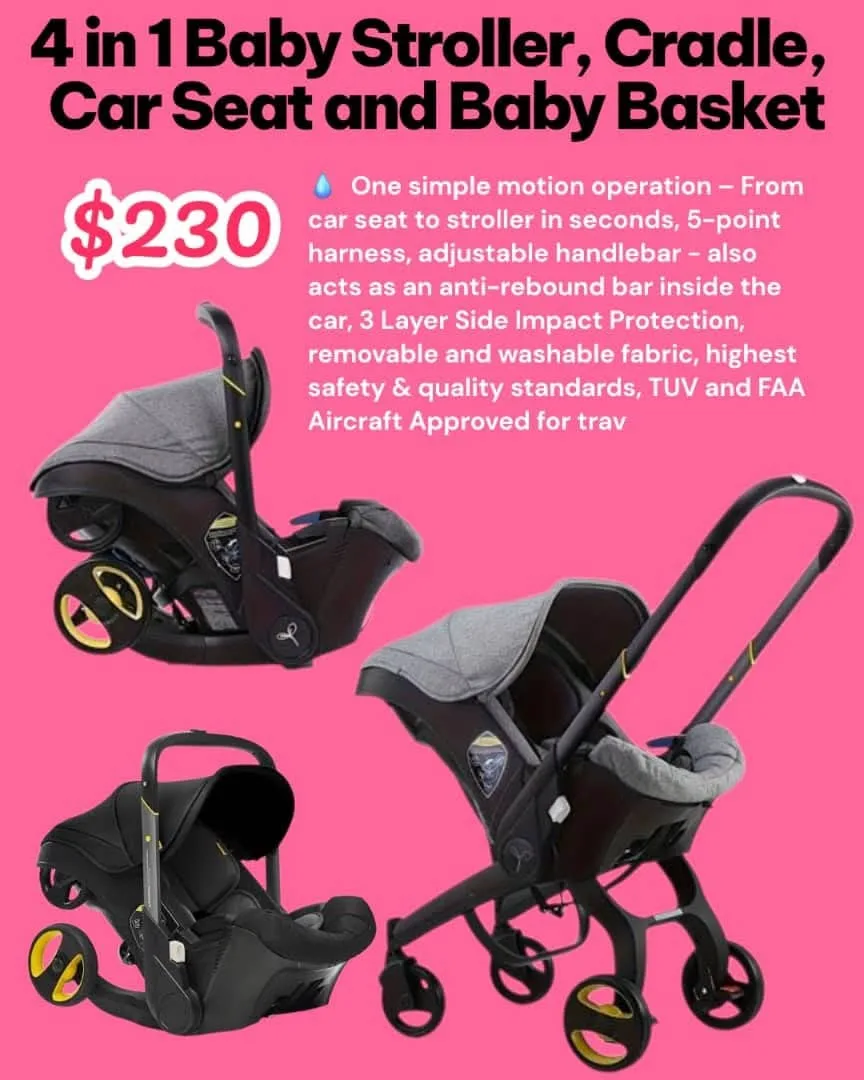 4 in 1 Baby Stroller and Car Seat Combo
