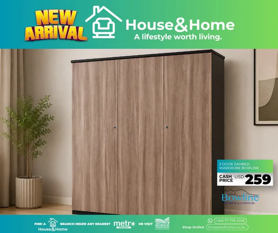 3 Door Zambezi Wardrobe Bowline