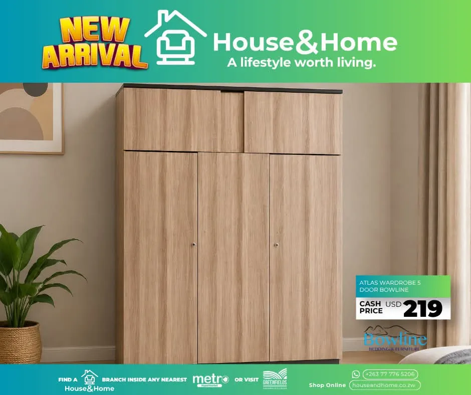 Atlas 5 Door Bowline Wardrobe