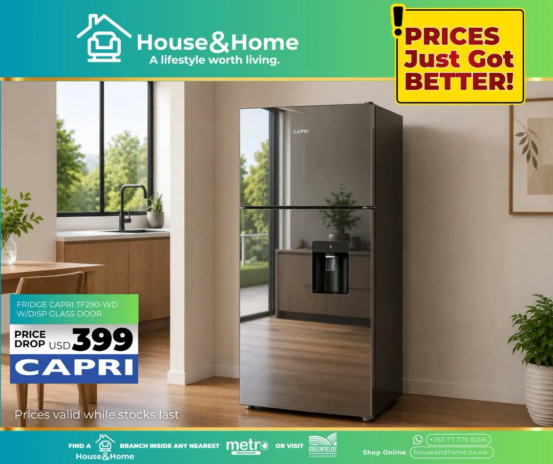 Capri TF290-WD Fridge with Glass Door