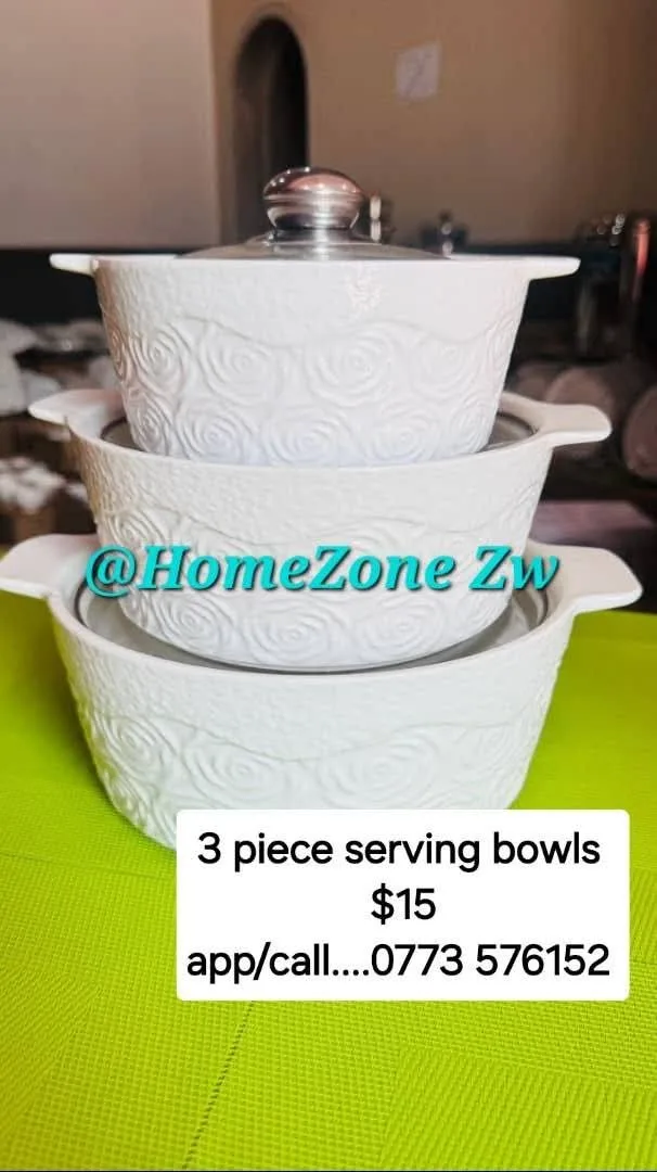 3 Piece Serving Bowls Set