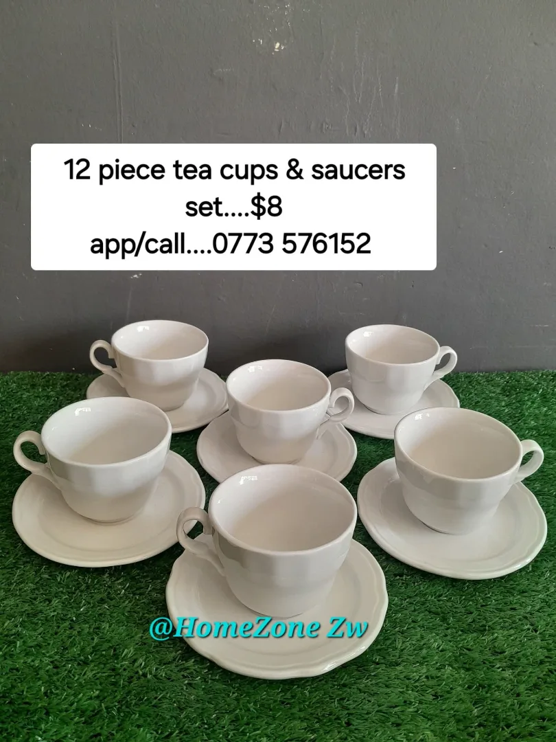12 Piece Tea Cups & Saucers Set