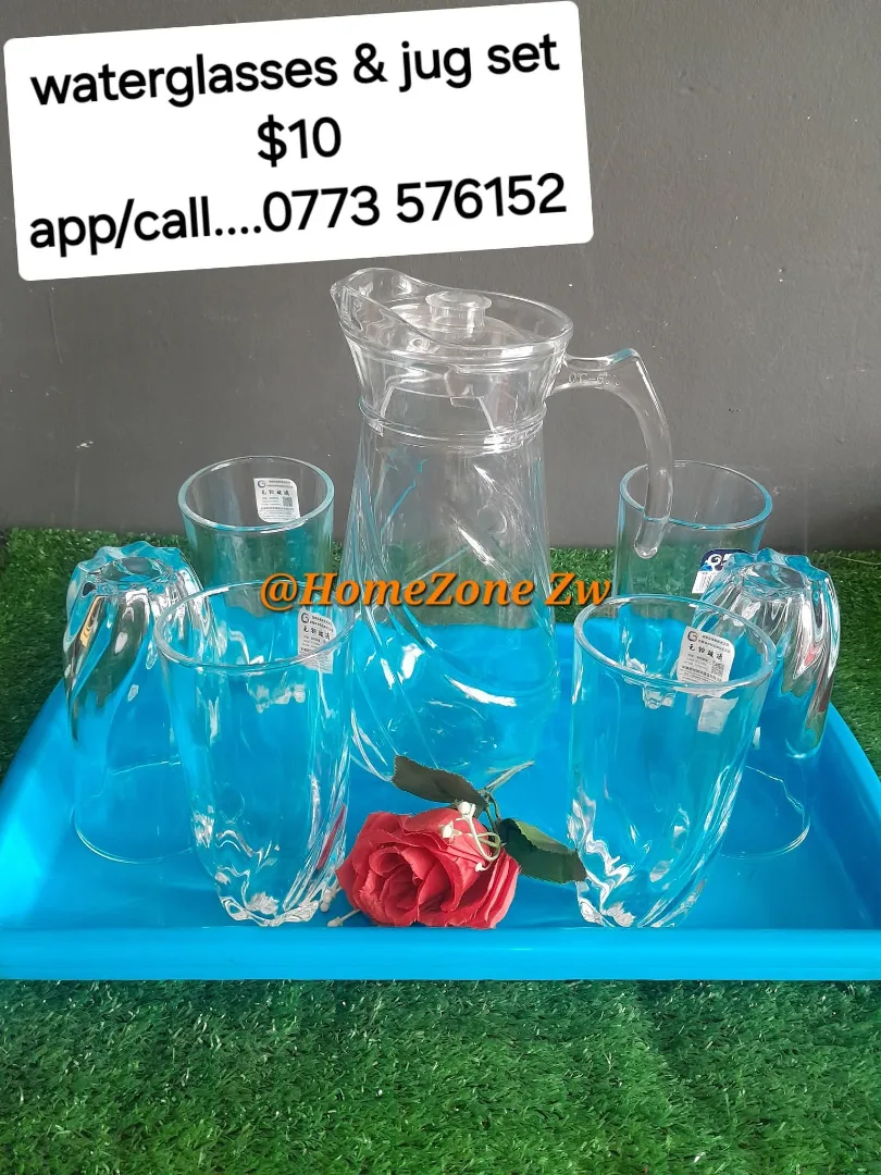 Water Glasses and Jug Set