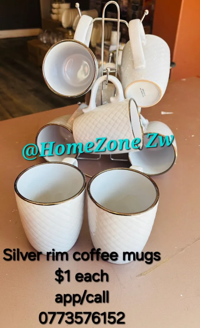 Silver Rim Coffee Mugs