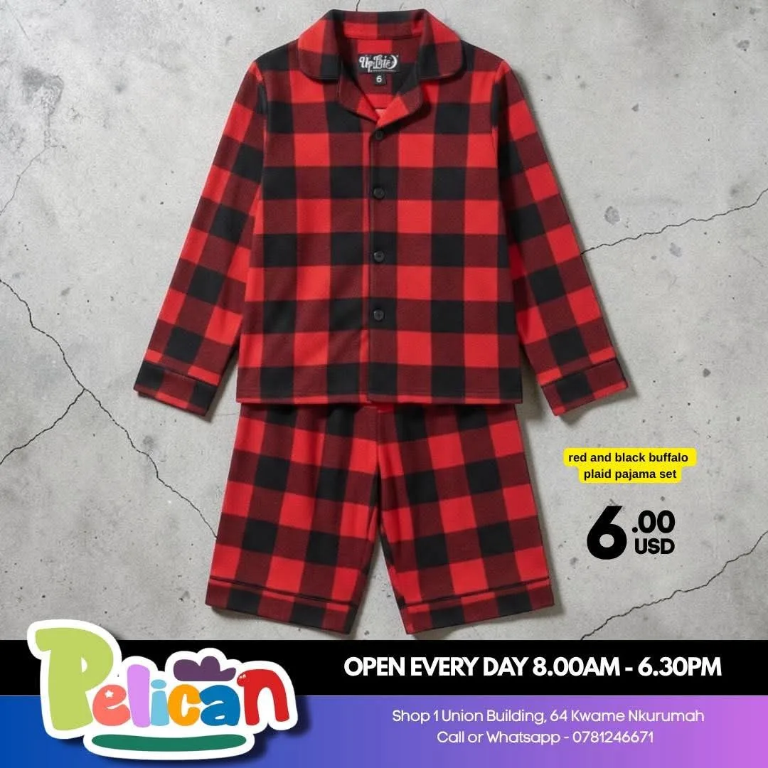 Red and Black Buffalo Plaid Pajama Set