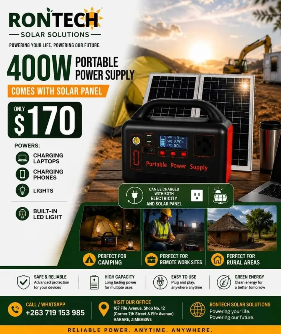 400W Portable Power Supply with Solar Panel