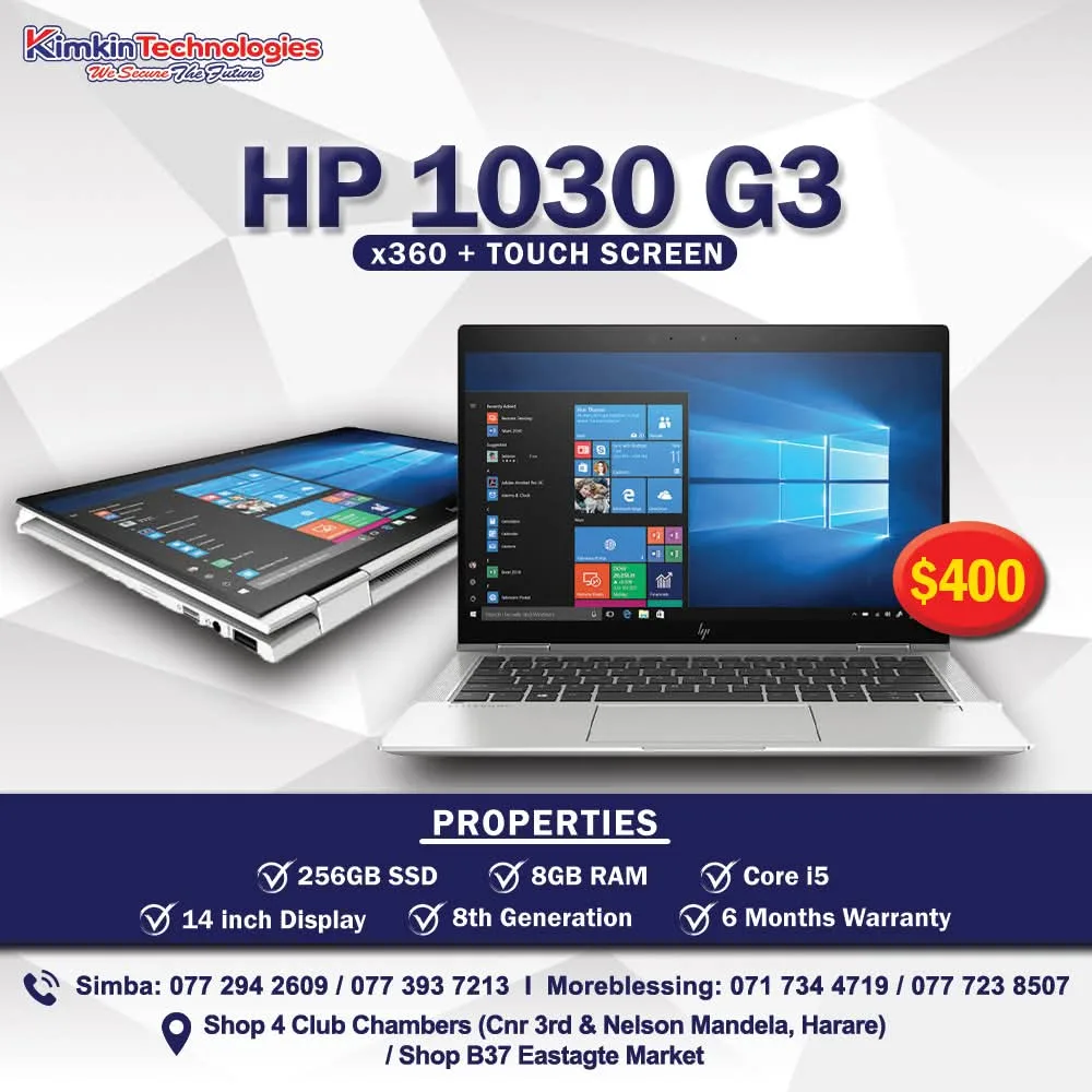 HP 1030 G3 x360 Touch Screen Laptop