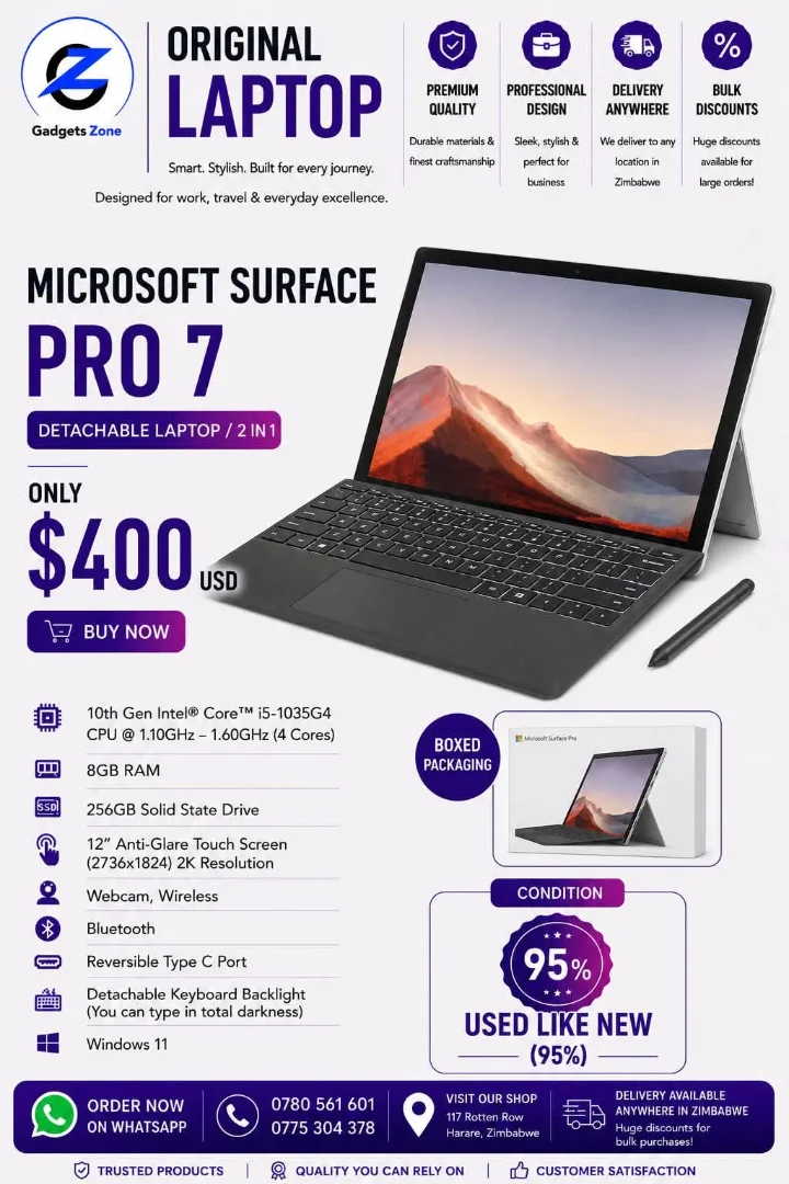Microsoft Surface Pro 7 Detachable Laptop