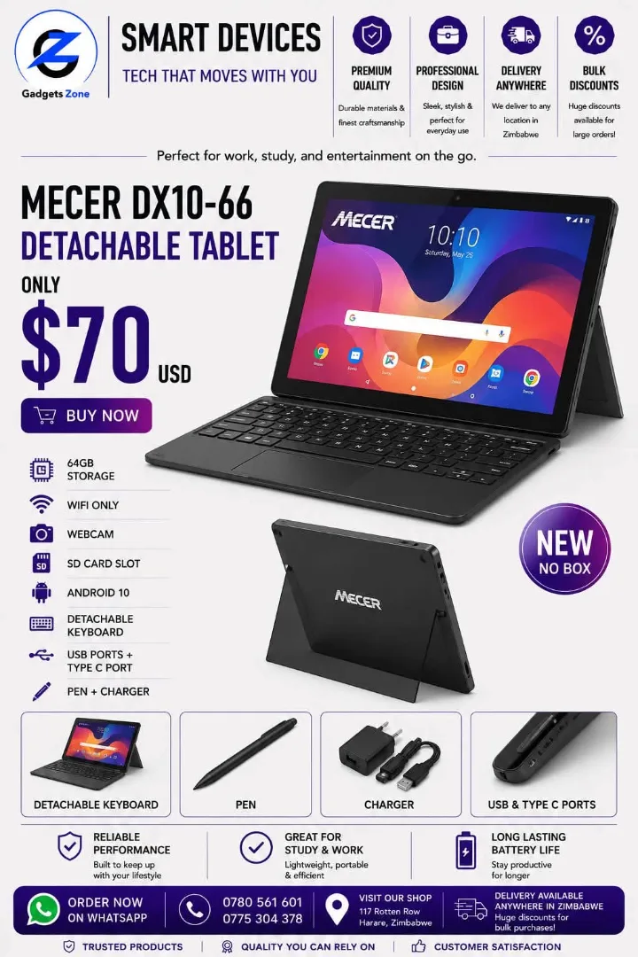 Mecer DX10-66 Detachable Tablet