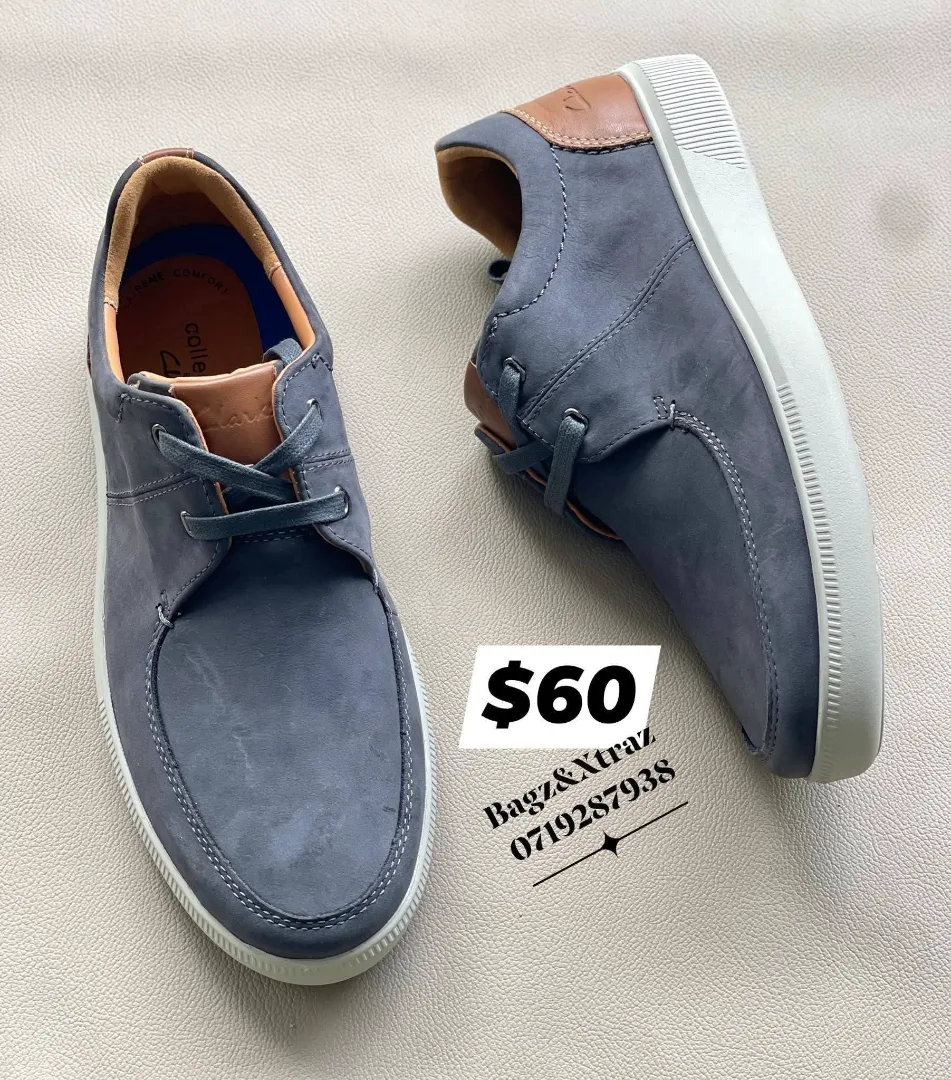 Casual Blue Leather Shoes