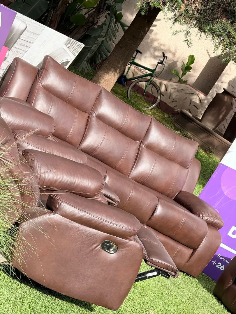 Brown Leather Recliner Sofa