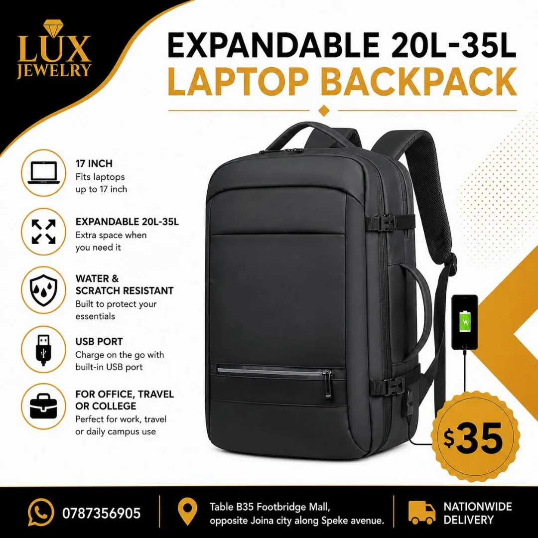 Expandable 20L-35L Laptop Backpack