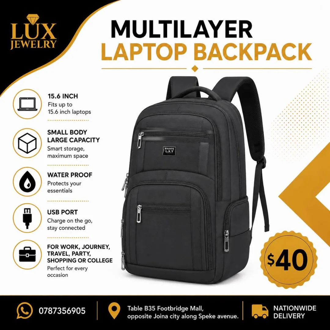 Lux Jewelry Multilayer Laptop Backpack