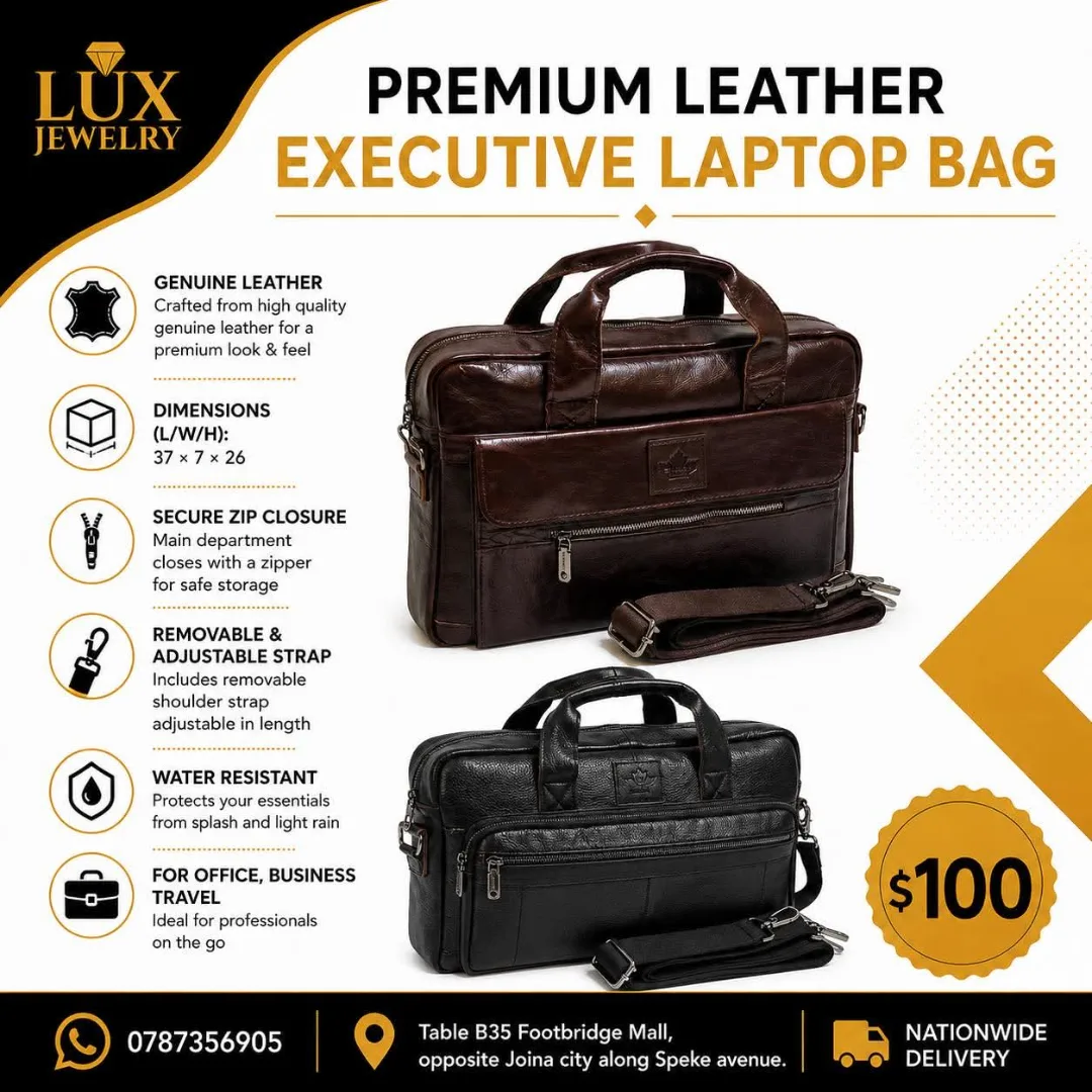 Premium Leather Executive Laptop Bag