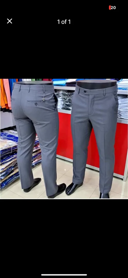 Men's Grey Formal Trousers