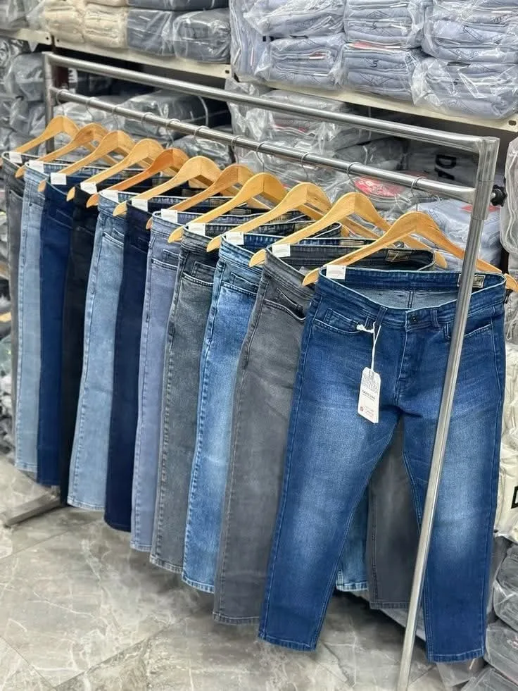 Assorted Denim Jeans on Hangers