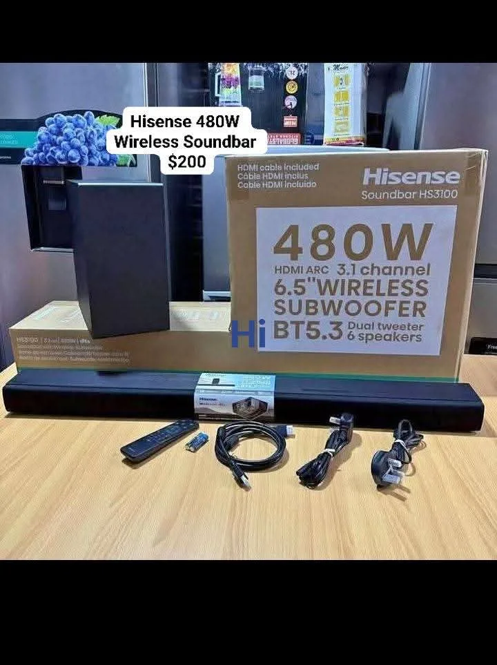 Hisense 480W Wireless Soundbar HS3100
